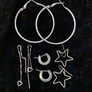 Set of 4 Sterling Silver Earrings